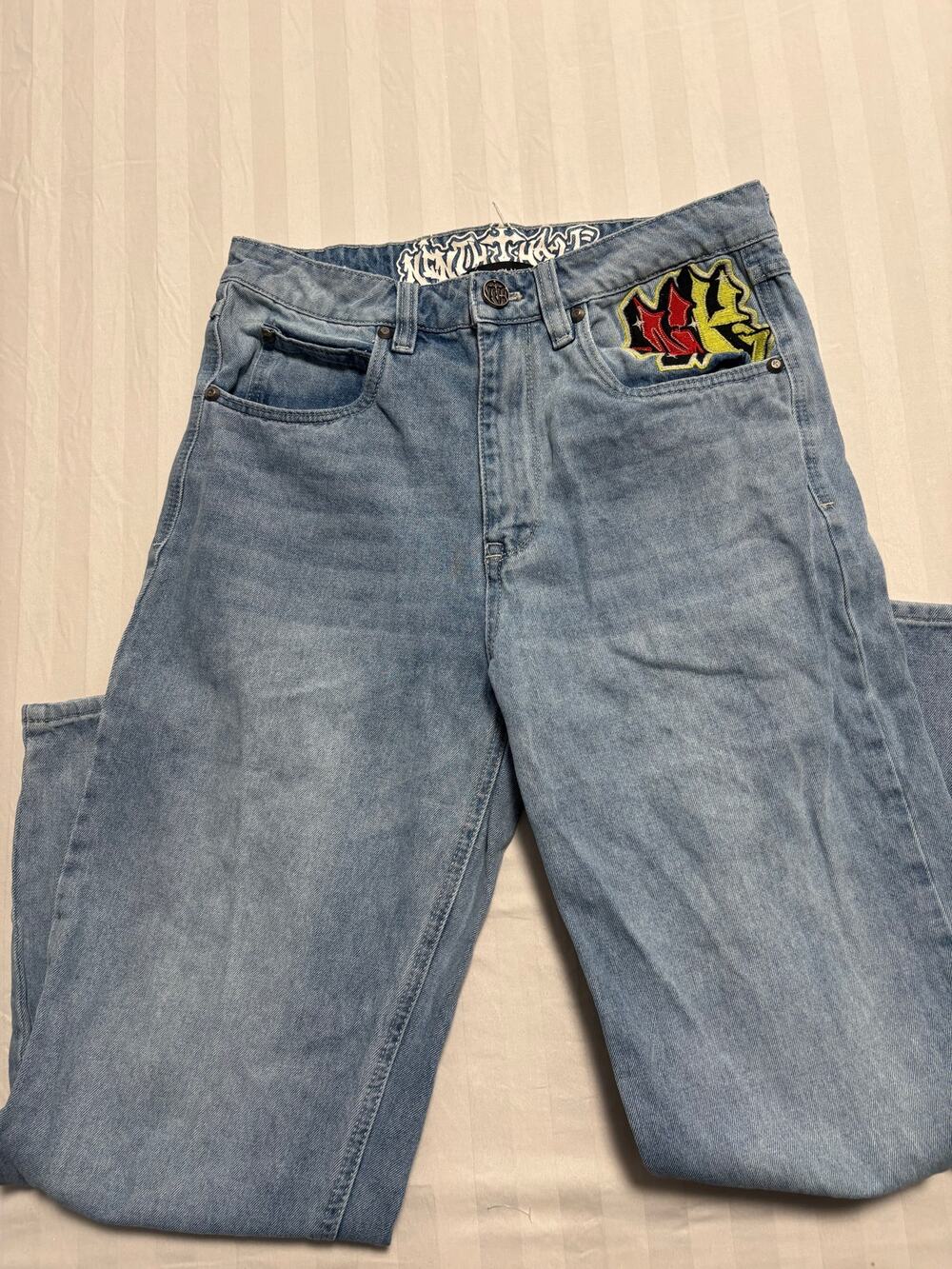 Ninth Hall Ambush Sacred Heart Embroidered Jeans Size 30 Y2K Skater Streetwear
